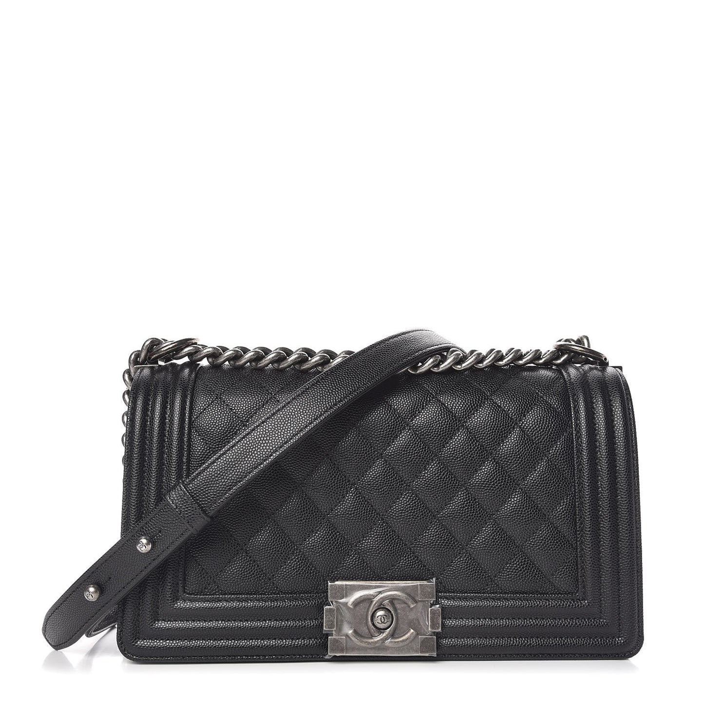 Caviar Quilted Medium Boy Flap Black