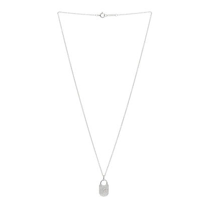 Tiffany Platinum Diamond Small Lock Pendant Necklace 3 of 4