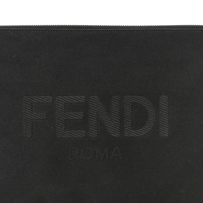 Fendi Cotton Canvas Vitello Grace Light Logo Pouch Black 8 of 8