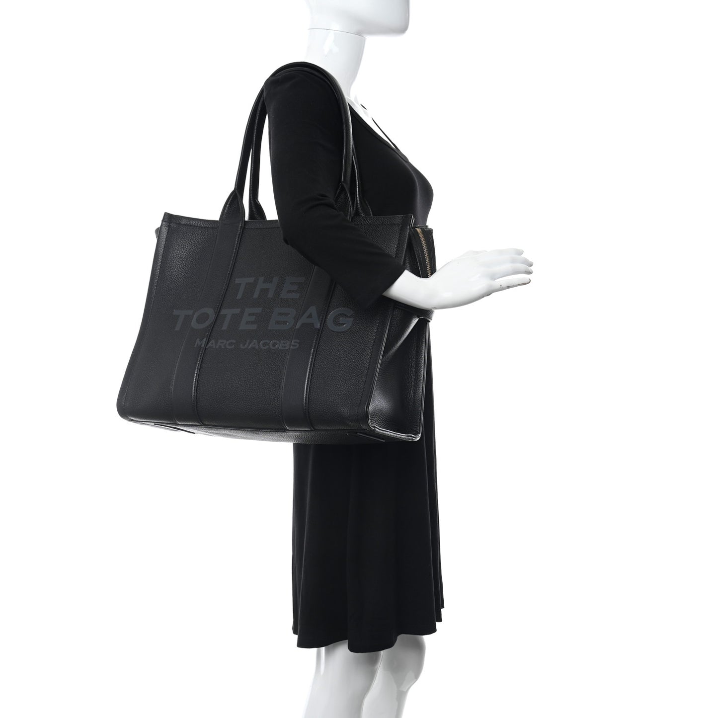 Grained Calfskin Large The Tote Bag Black