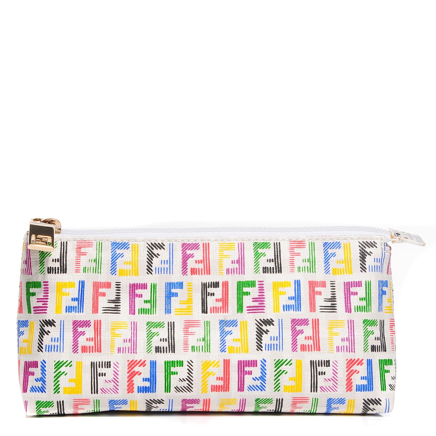 Fendi Zucchino Spalmati FF Multicolor Cosmetic Pouch White Multicolor 1 of 9
