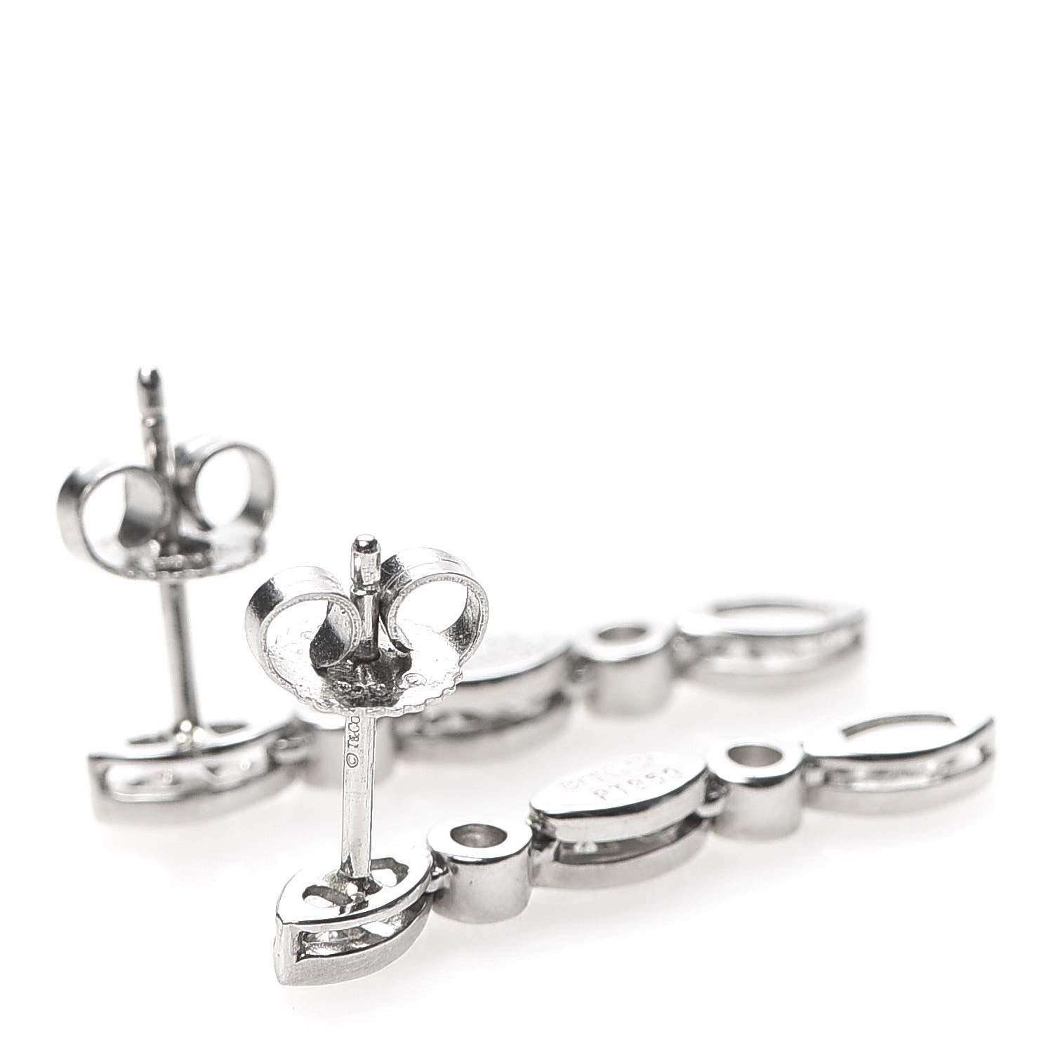 Tiffany Platinum Diamond Jazz Earrings 3 of 5