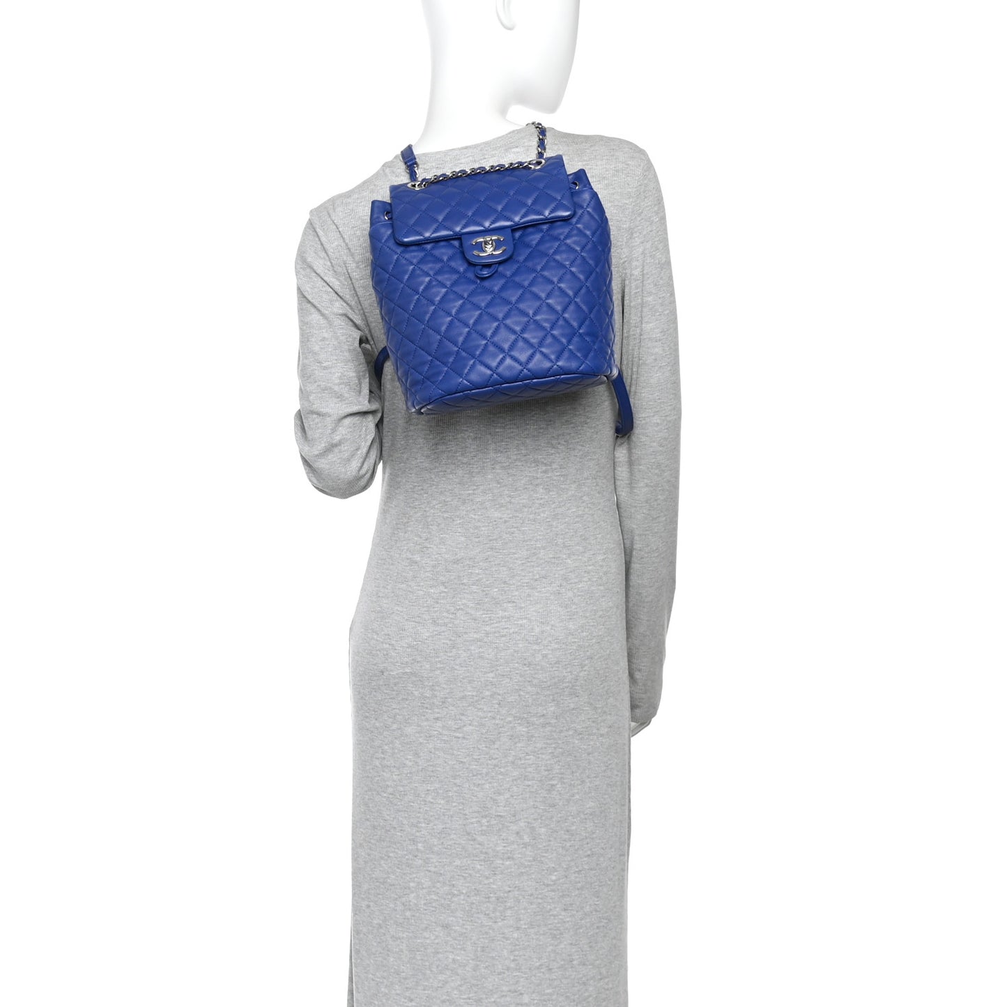 Lambskin Quilted Small Urban Spirit Backpack Blue