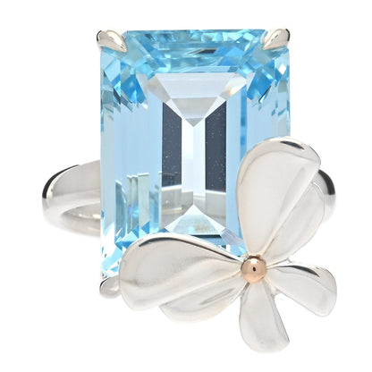 Tiffany Sterling Silver 18K Rose Gold Blue Topaz Return to Tiffany Love Bugs Butterfly Ring 53 6.5 1 of 4