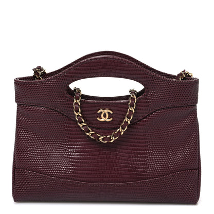 Chanel Lizard Embossed Calfskin Quilted Nano 31 Shopping Bag Burgundy 1 of 11
