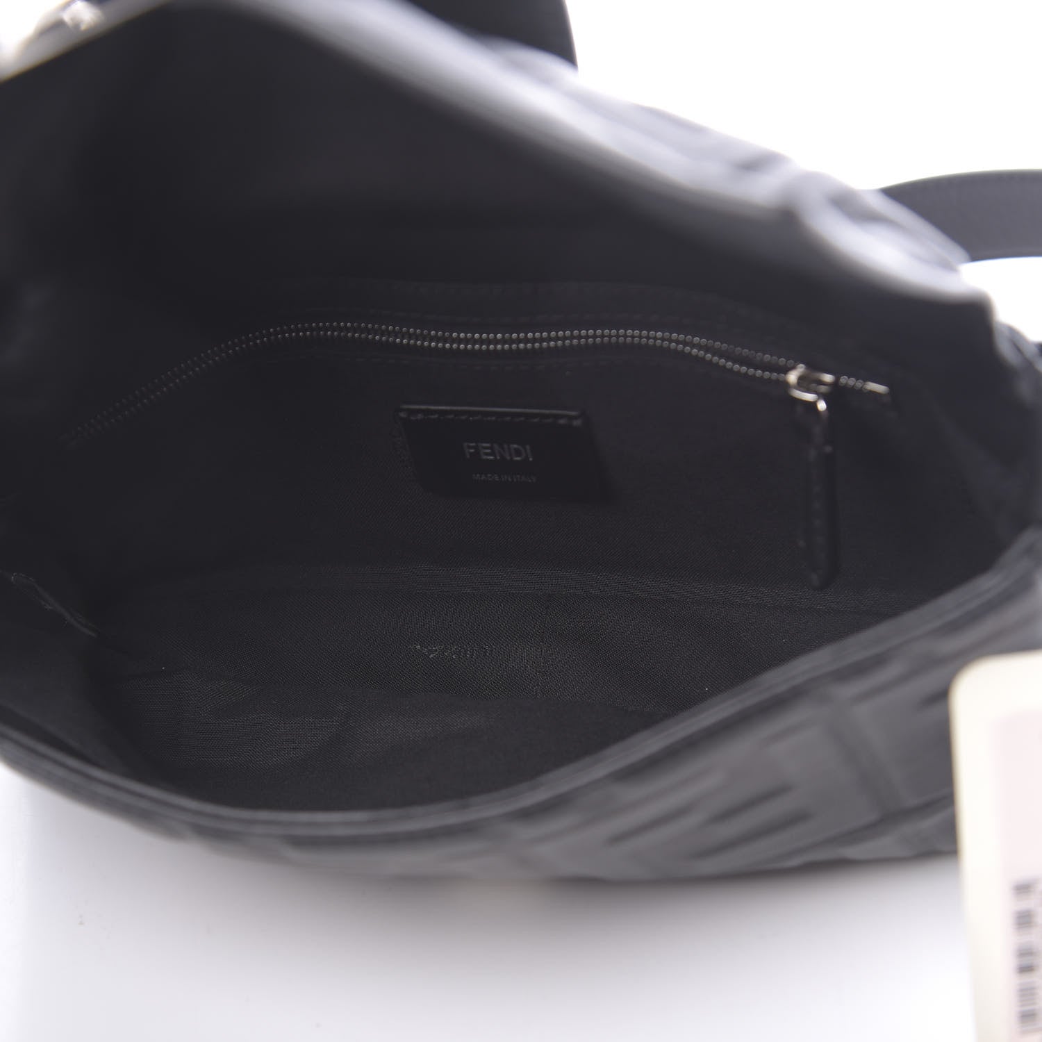 Fendi Nappa FF 1974 Embossed Belt Baguette Bag Black 5 of 10