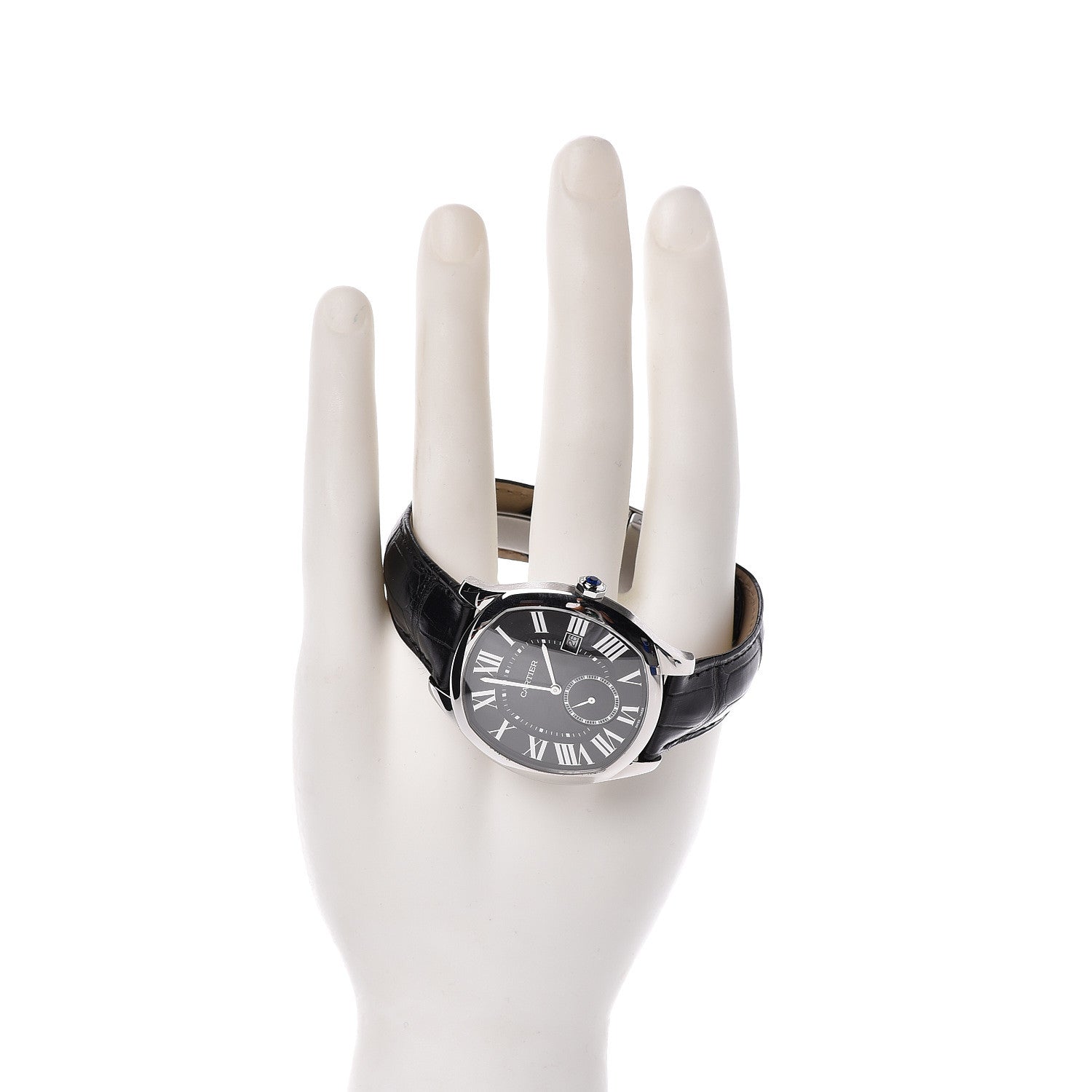 Cartier Stainless Steel Alligator 41mm Drive De Automatic Watch Black 2 of 8