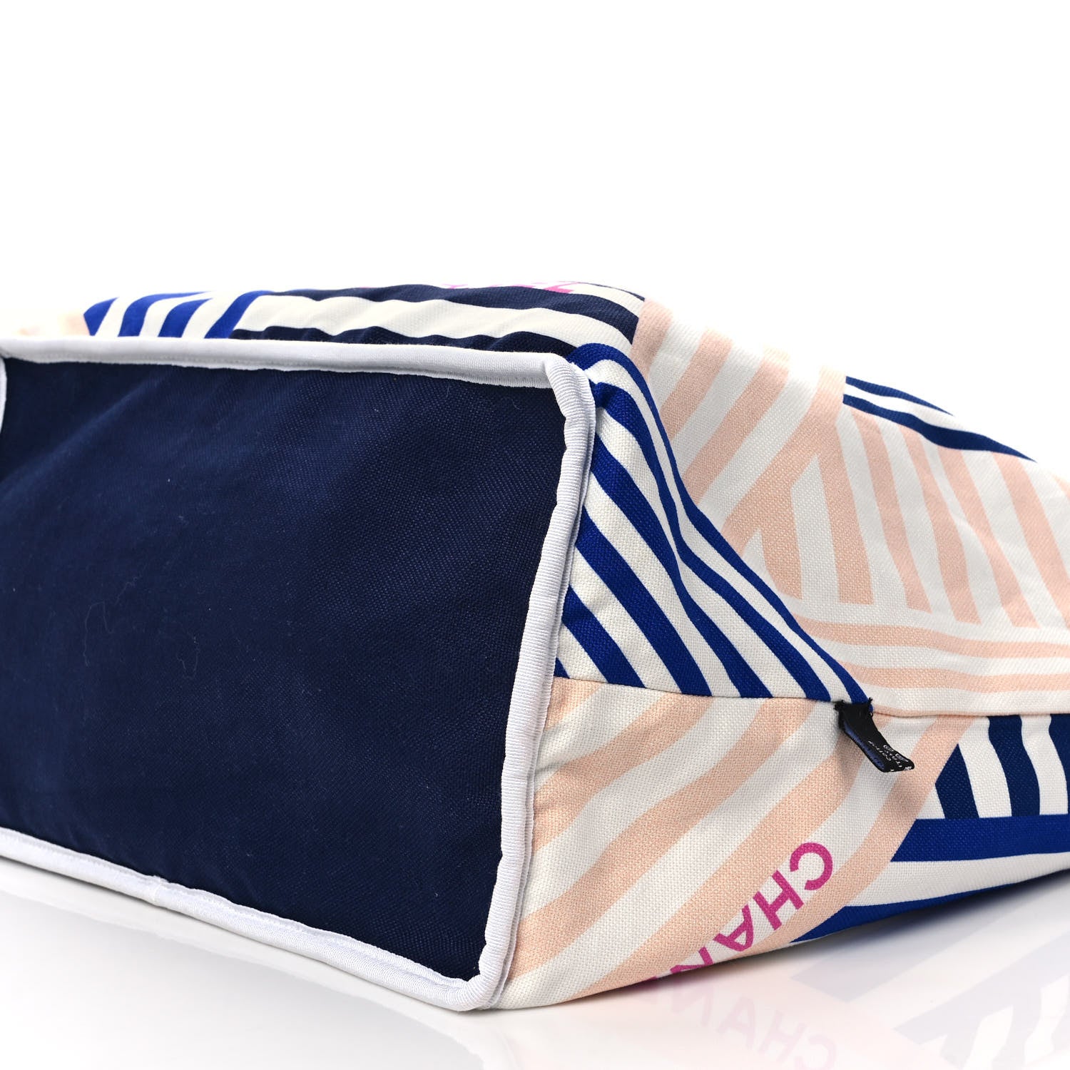 Chanel Terry Cloth Cotton La Pausa Bay Reversible Beach Tote Blue 14 of 17