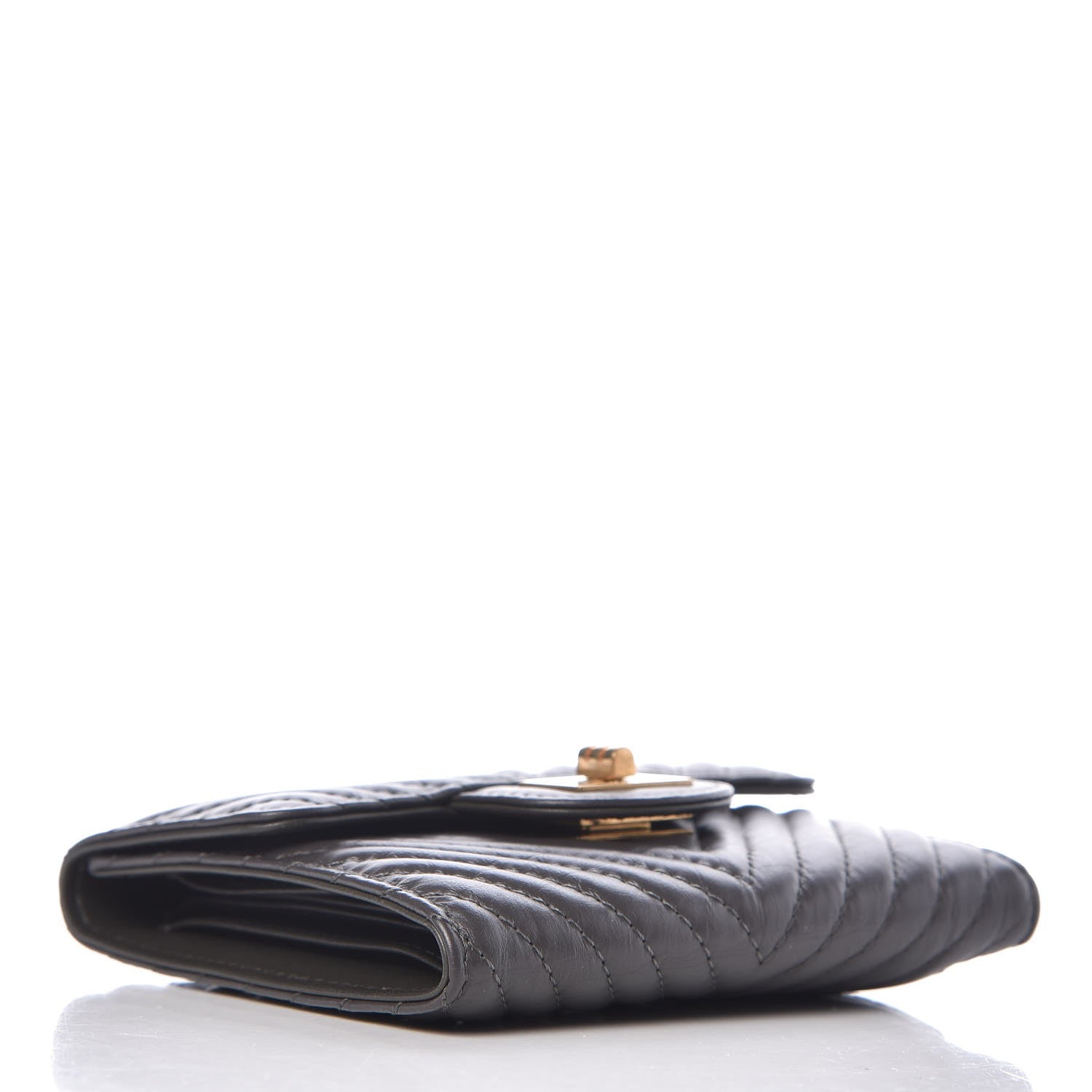 Chanel Aged Calfskin Chevron Reissue Compact Wallet Grey 4 of 9