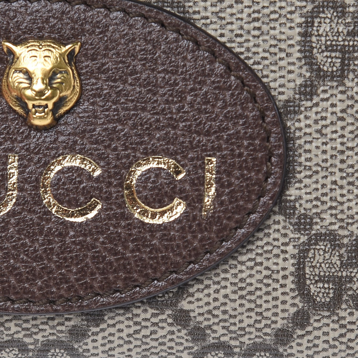 GG Supreme Monogram Neo Vintage Zip Around Card Case Beige Crop New Acero