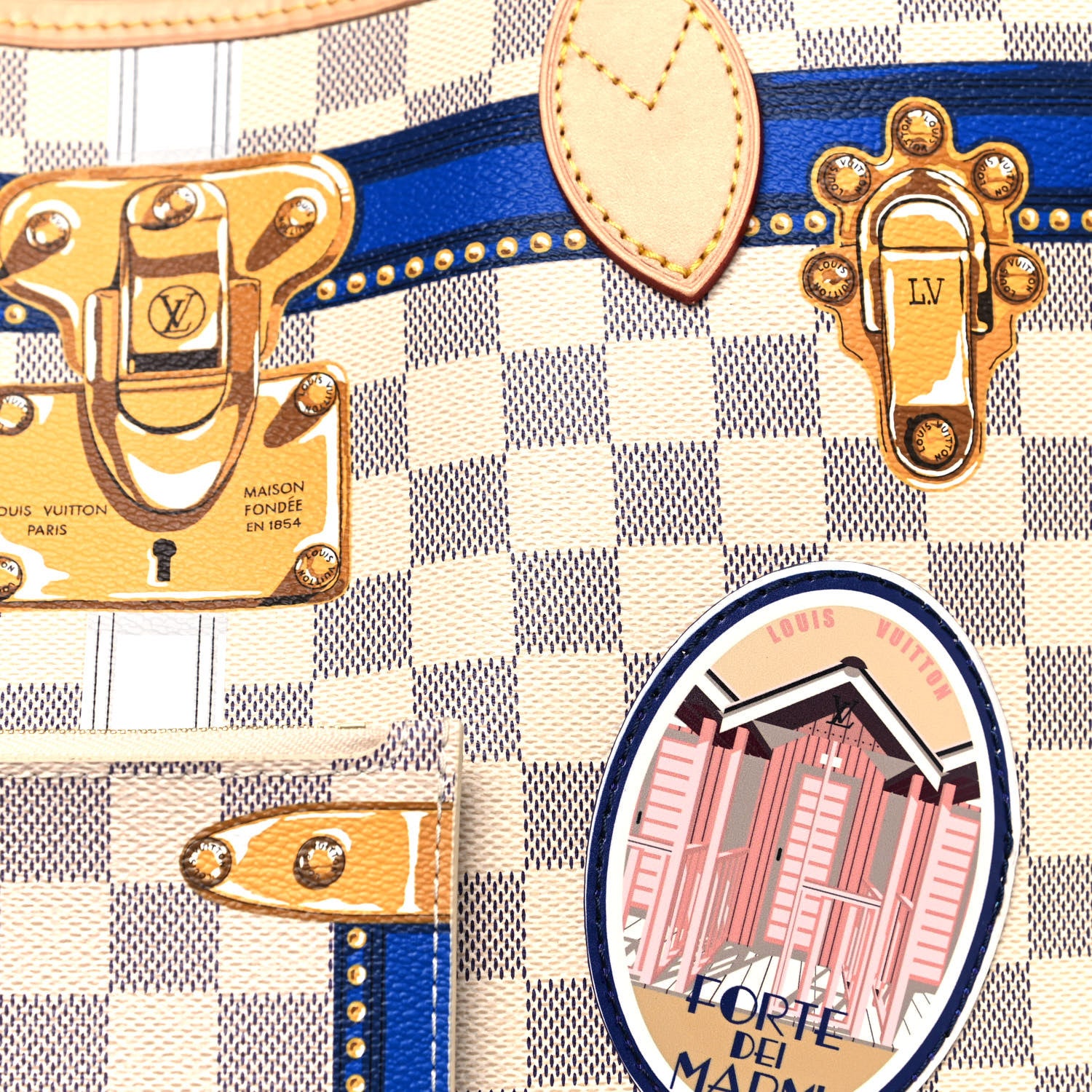 Louis Vuitton Damier Azur Summer Trunks Forte Dei Marmi Neo Neverfull MM 8 of 10
