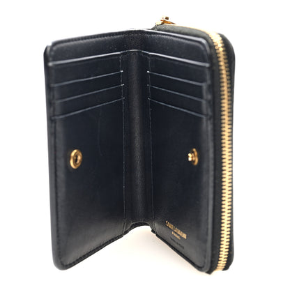 Saint Laurent Patent Tartarugato Monogram Compact Wallet Brown 6 of 7