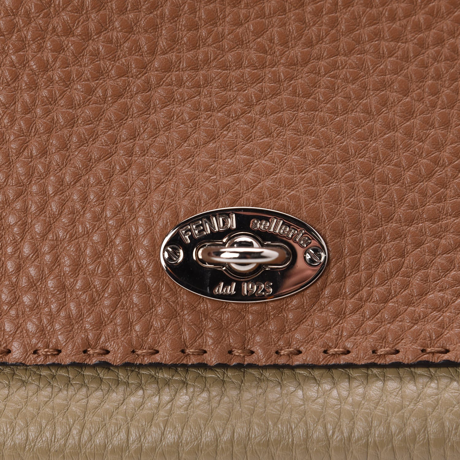 Fendi Cuoio Romano Selleria Bi-Color Clutch Mou Deserto 11 of 13