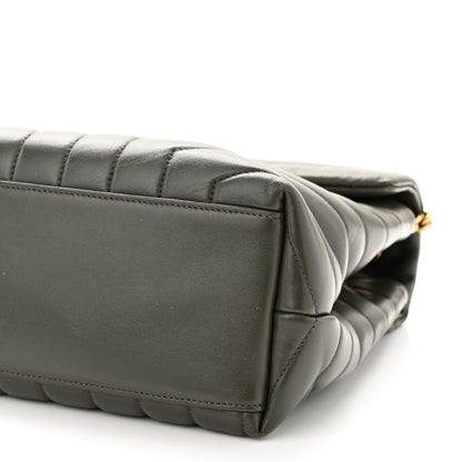 Saint Laurent Calfskin Y Quilted Monogram Medium Loulou Chain Satchel Dark Khaki 11 of 11
