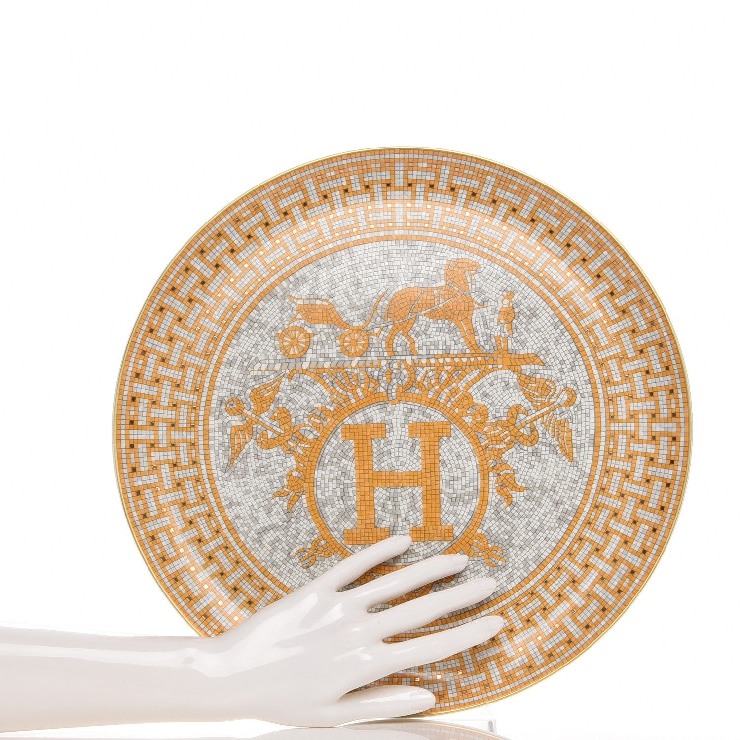 Hermes Porcelain Mosaique au 24 Tart Platter 2 of 6