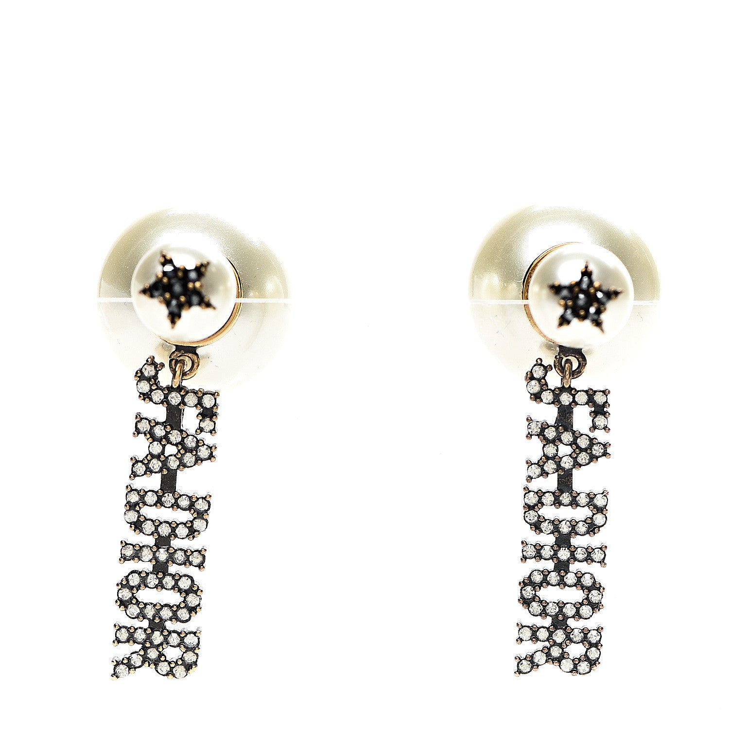 Christian Dior Pearl Crystal J'Adior Tribal Earrings Gold 2 of 6