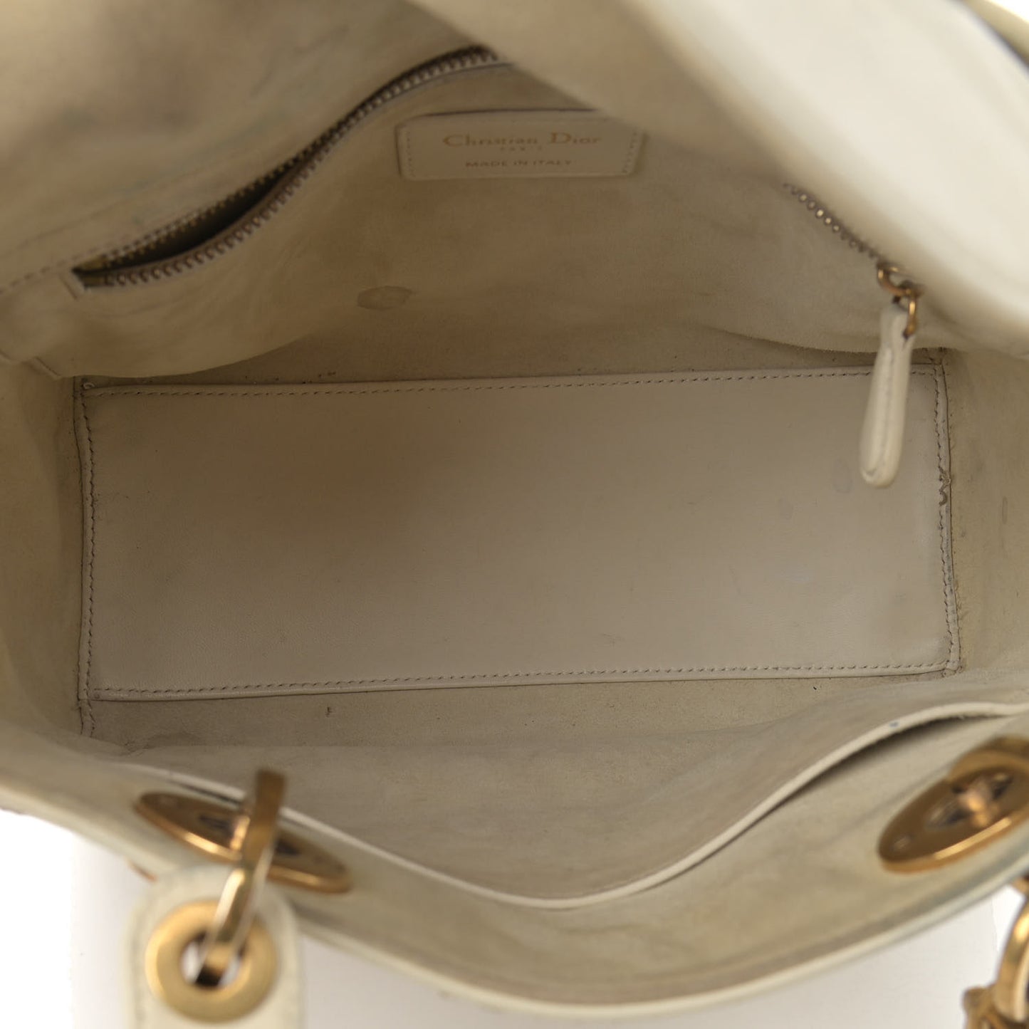 Embroidered Medium Lady Dior White Multicolor