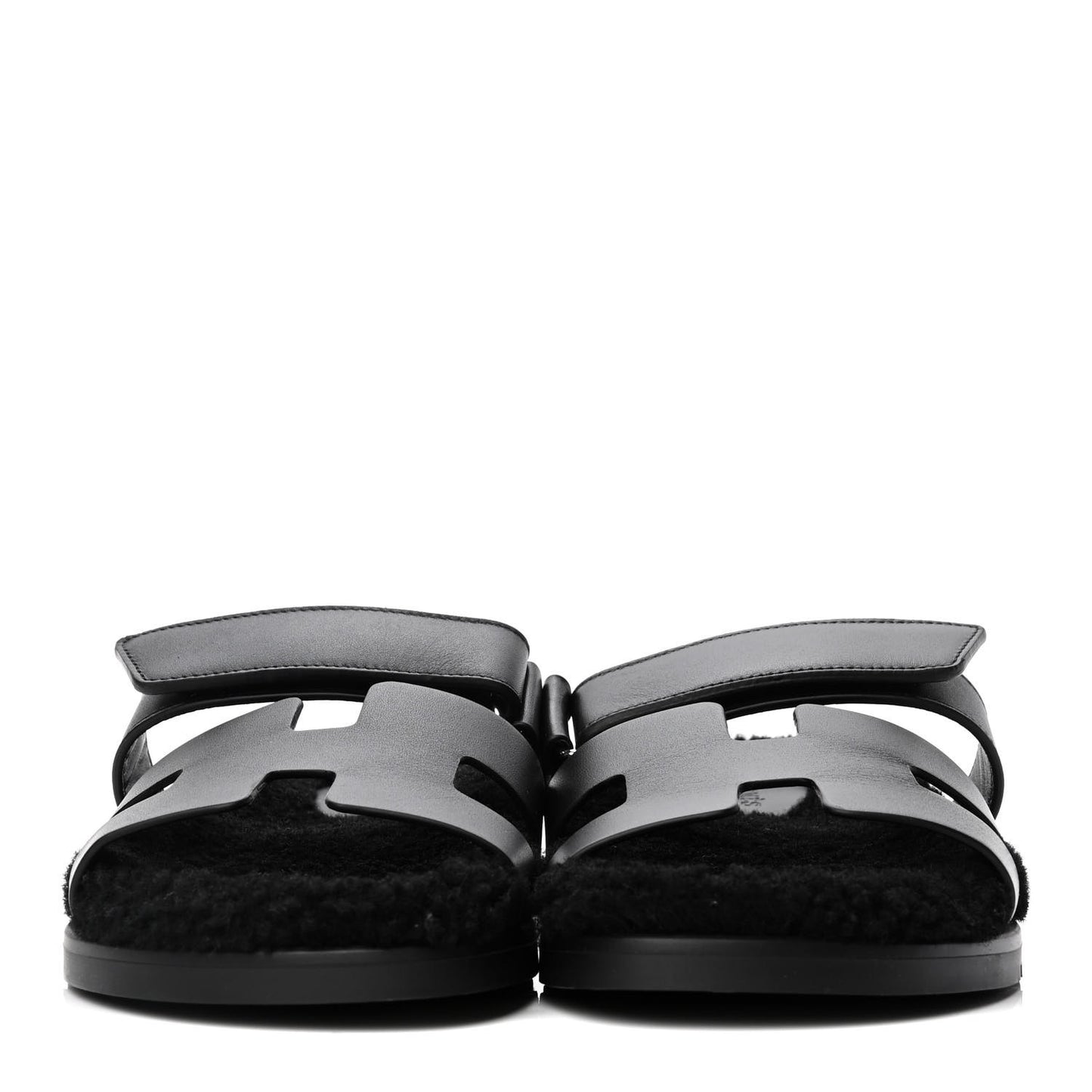 Calfskin Woolskin Womens Chypre Sandals 39 Black