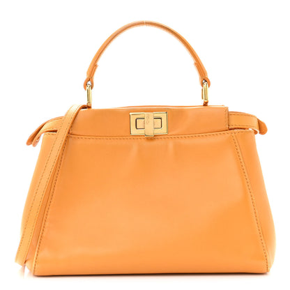 Fendi Nappa Mini Peekaboo Iconic Satchel Giallo Syrup 1 of 10