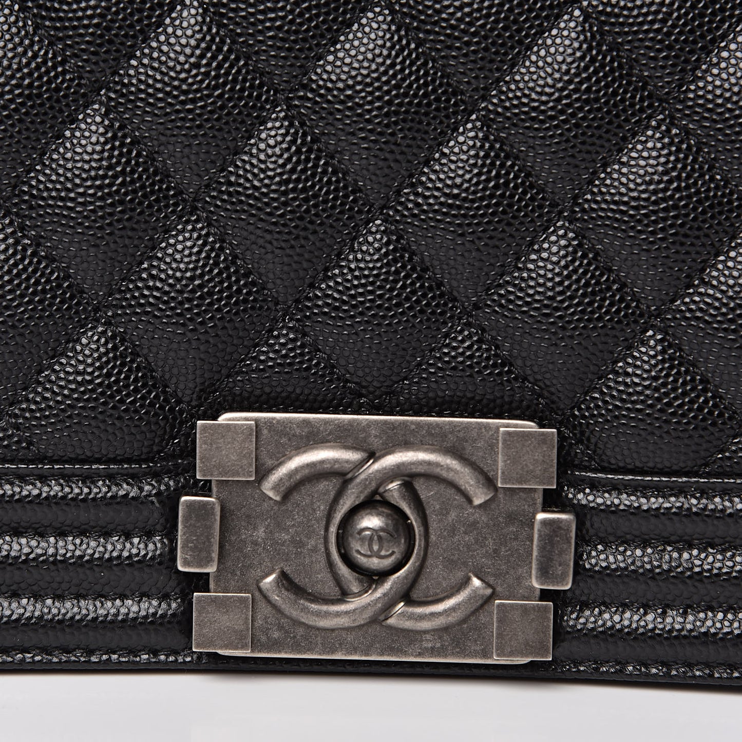 Caviar Quilted Small Boy Flap Black