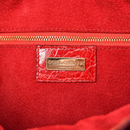 Dolce & Gabbana Python Crocodile Tote Naturale Rosso 8 of 16
