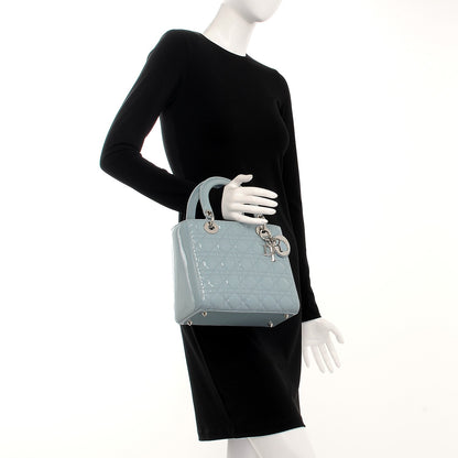 Christian Dior Patent Cannage Medium Lady Dior Light Blue 3 of 9