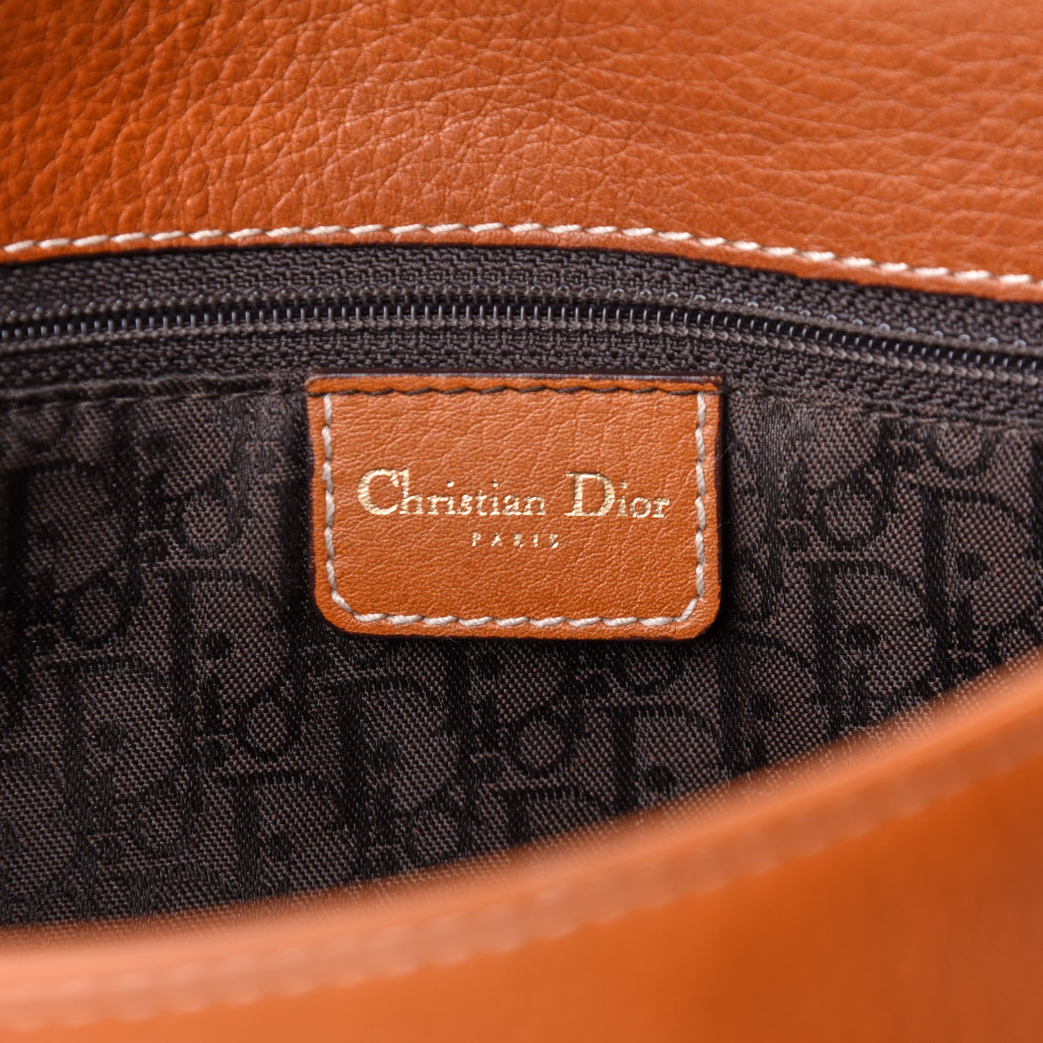 Christian Dior Calfskin Baudrier Double Saddle Bag Brown 6 of 10