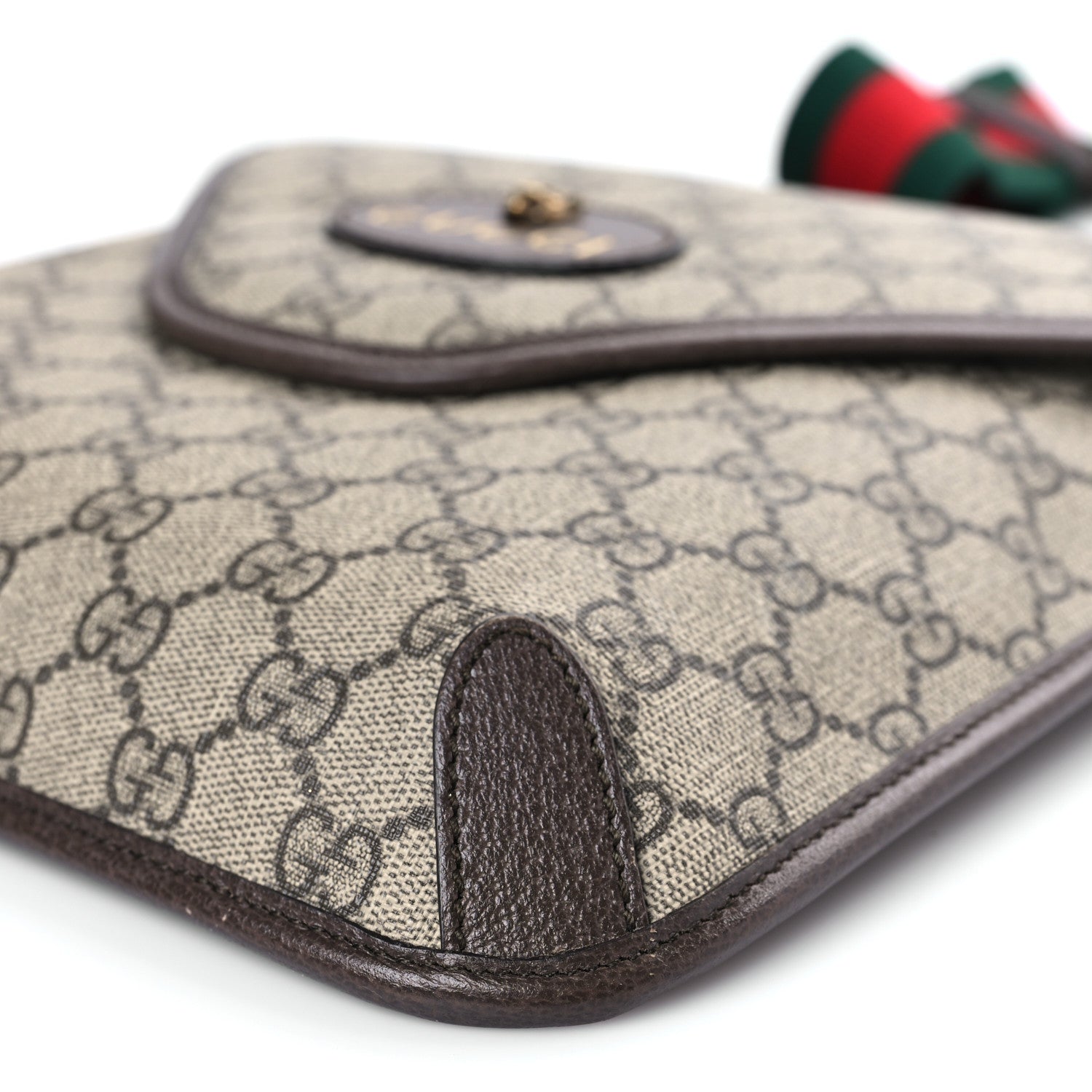 Gucci GG Supreme Monogram Web Medium Neo Vintage Flap Messenger Bag Beige New Acero 8 of 8