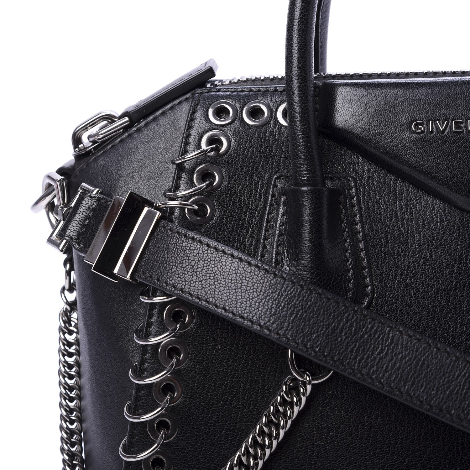 Givenchy Sugar Goatskin Small Eyelet Antigona Black 11 of 13