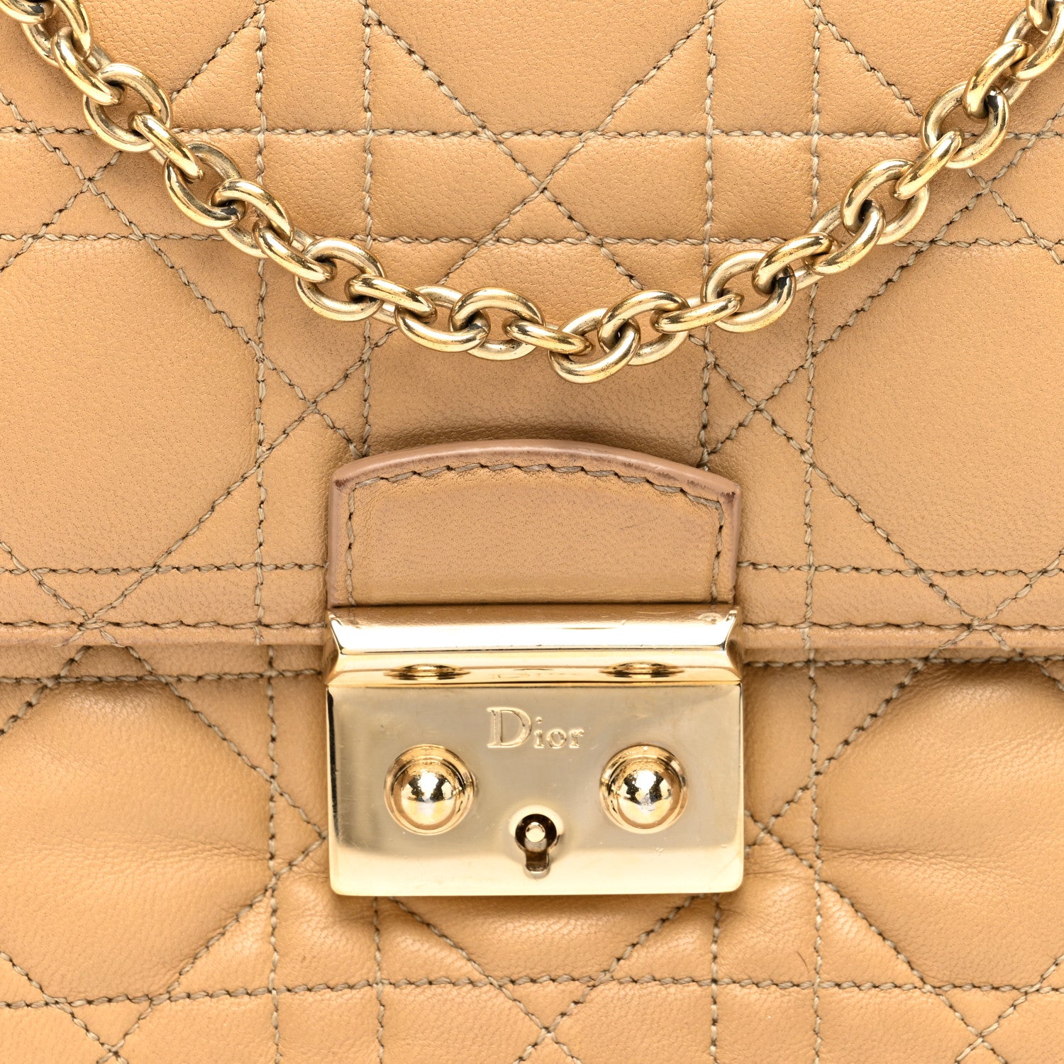 Christian Dior Lambskin Cannage Miss Dior Promenade Pouch Beige 7 of 9