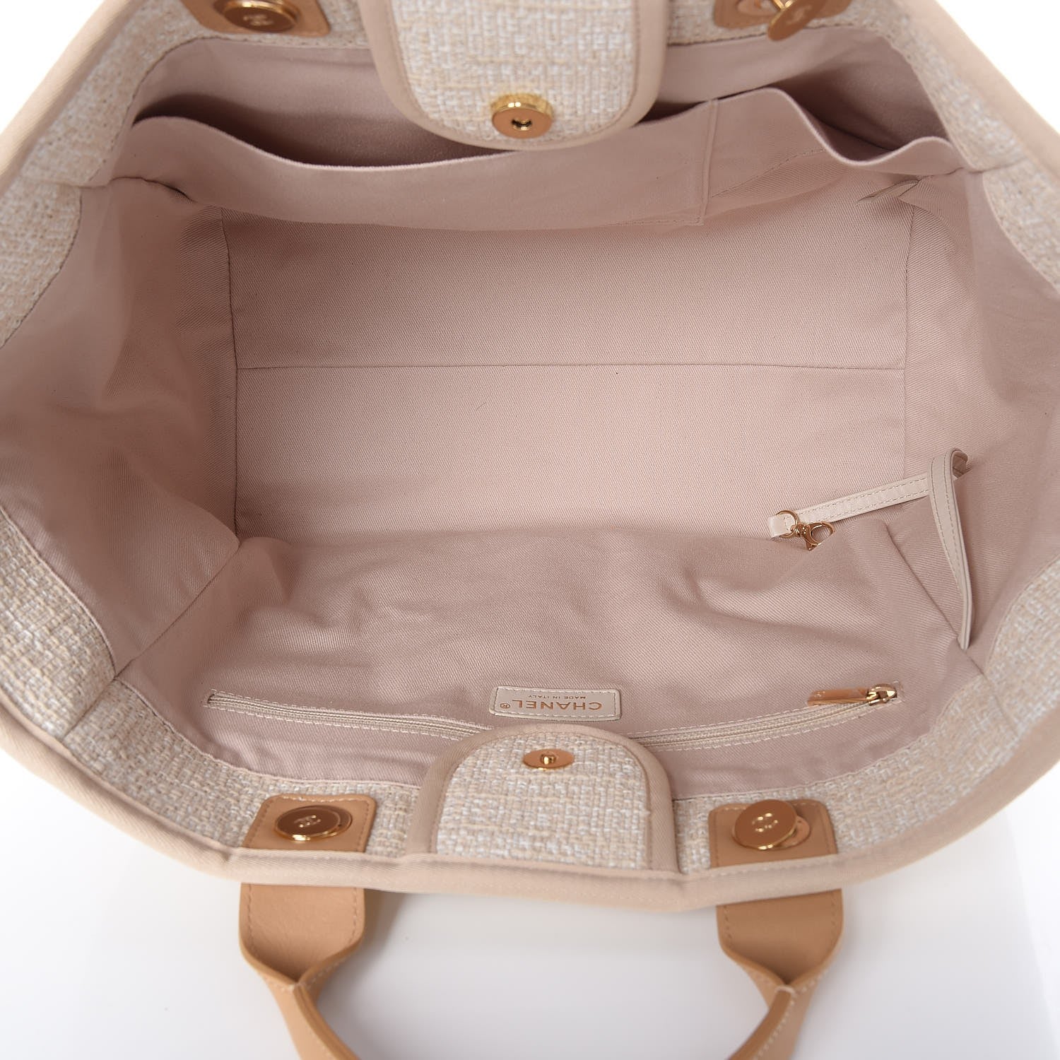 Chanel Canvas Large Deauville Tote Light Beige 6 of 8