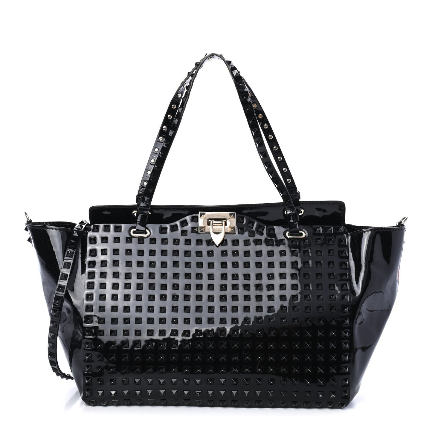 Patent Punkouture Medium Rockstud All Over Tote Black