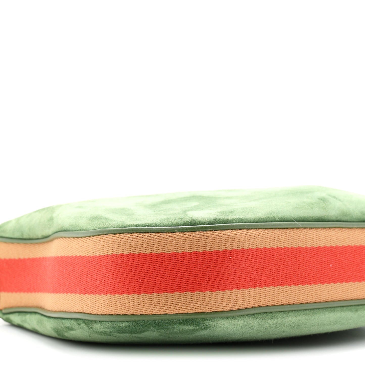 Suede Web Small Attache Shoulder Bag Cactus Green
