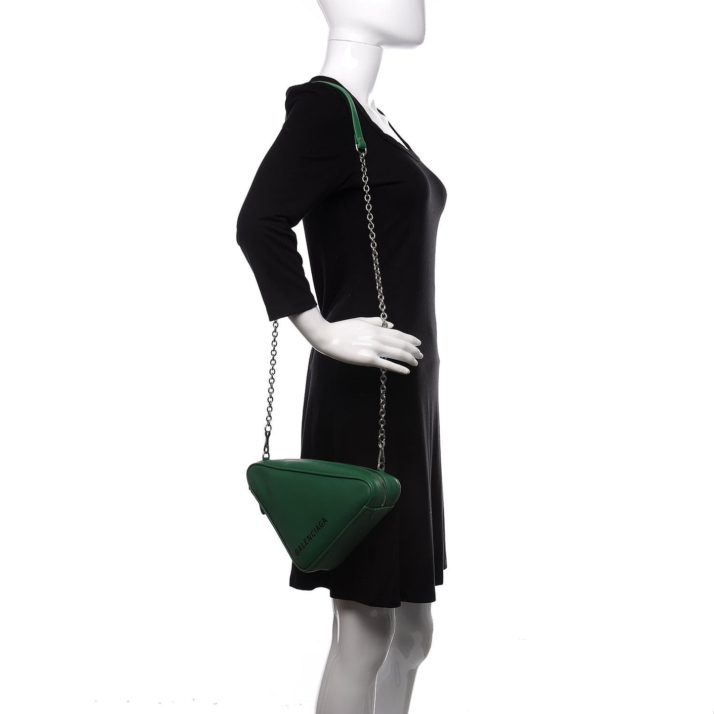 Shiny Day Calfskin Triangle Crossbody XS Vert Irlandais