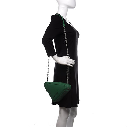 Balenciaga Shiny Day Calfskin Triangle Crossbody XS Vert Irlandais 2 of 9