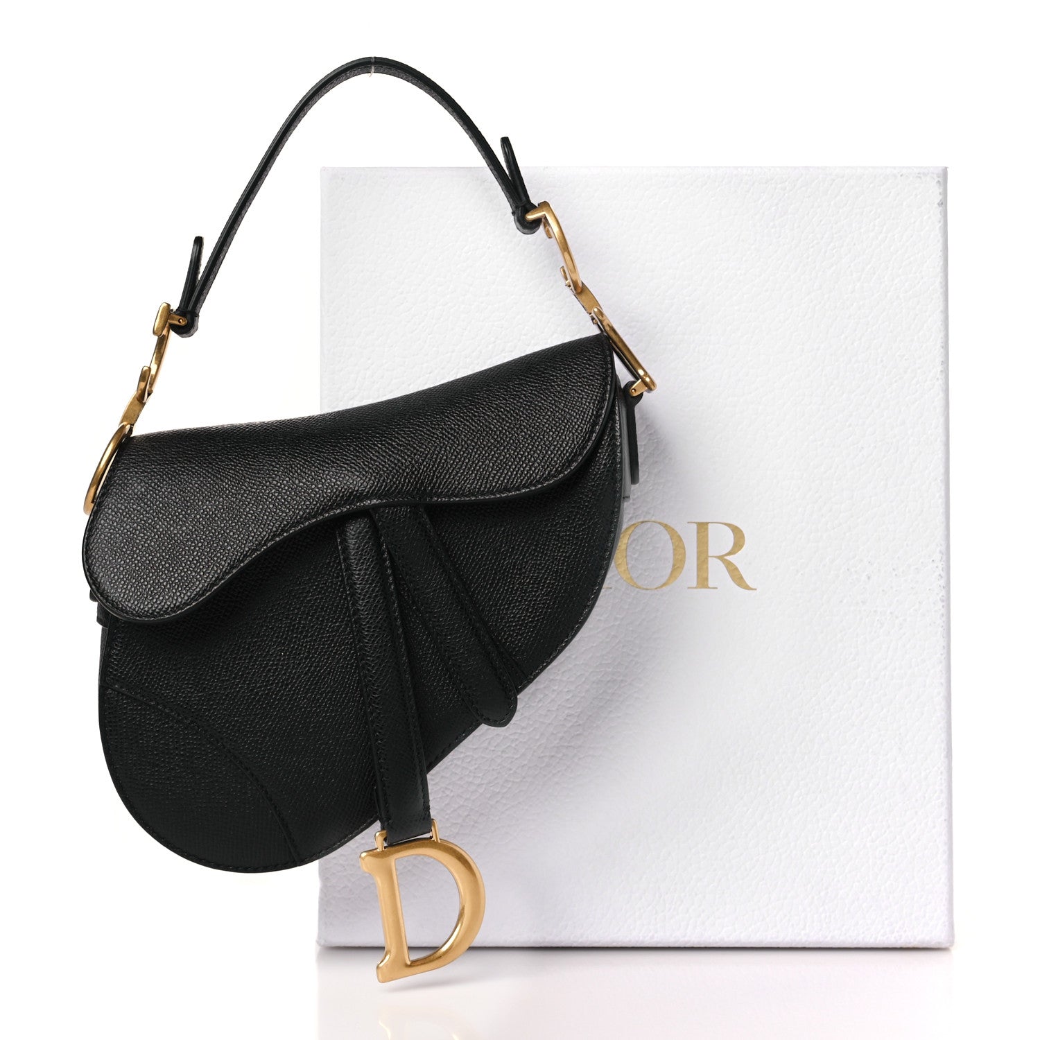 Christian Dior Grained Calfskin Mini Saddle Bag Black 10 of 10