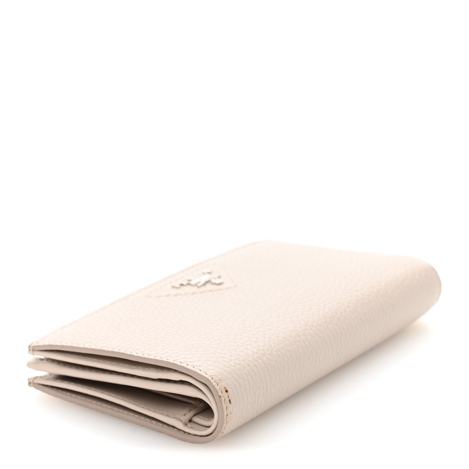 Prada Vitello Daino Triangle Continental Zip Wallet Ninfea 4 of 9