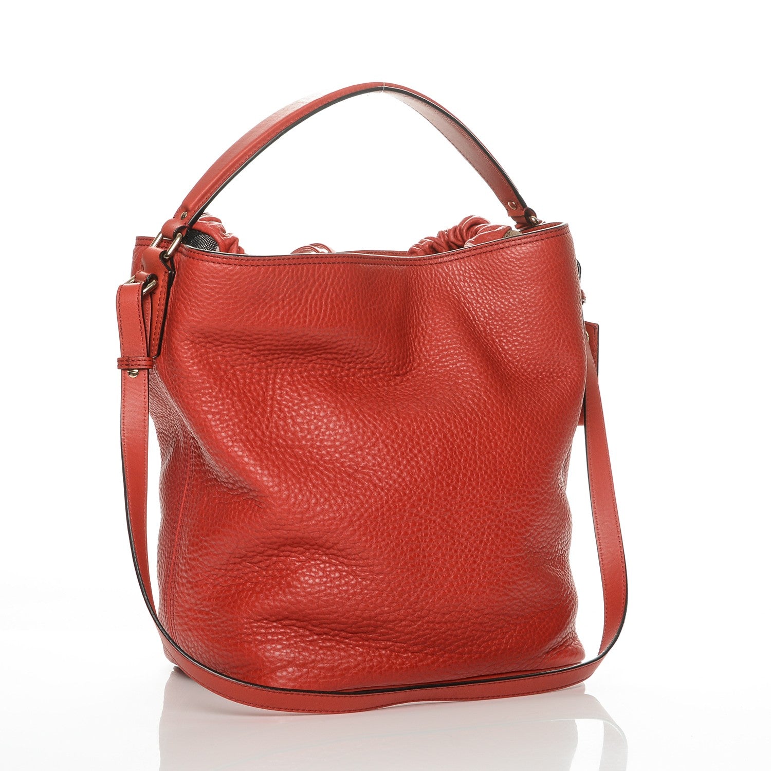 Burberry Grainy Calfskin Medium Ashby Hobo Cadmium Red 3 of 6