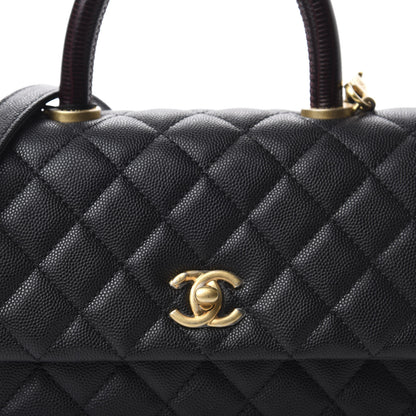 Chanel Caviar Lizard Embossed Quilted Mini Coco Handle Flap Black 10 of 11