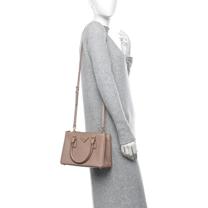 Prada Saffiano Mini Galleria Double Zip Tote Cipria 2 of 11