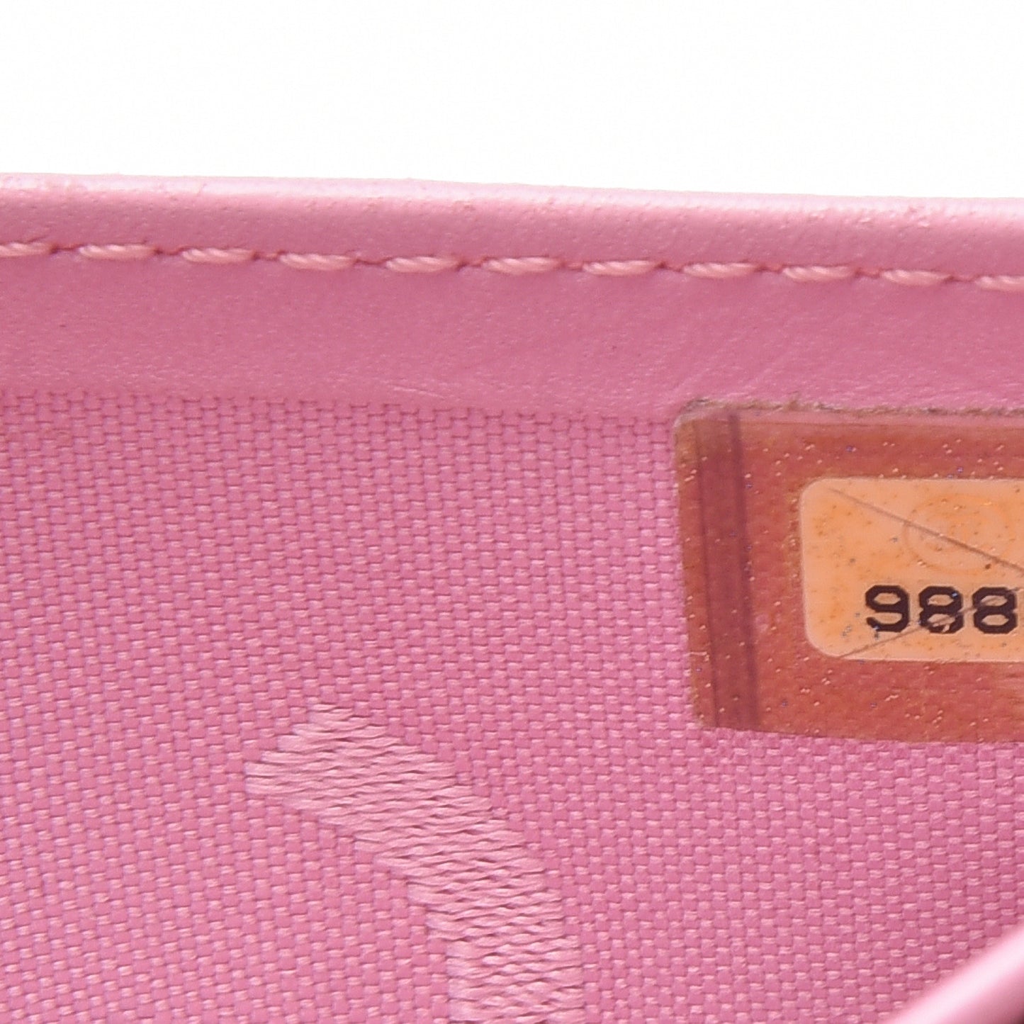 Calfskin Quilted Cambon Yen Wallet Pink