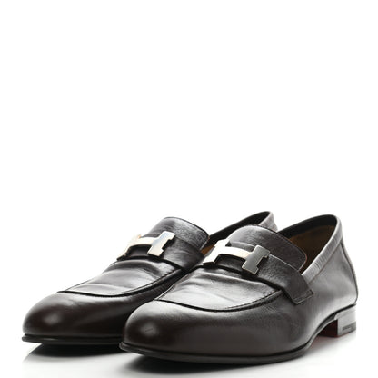 Hermes Goatskin Mens Paris Loafers 43 Cacao 3 of 11