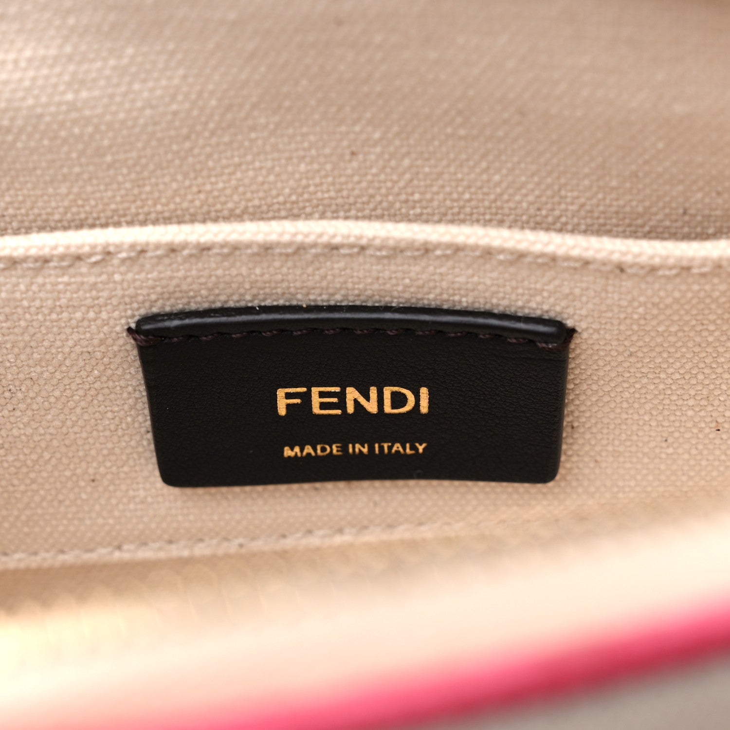 Fendi Canvas Vitello King Plexiglass Logo Embroidered Mini By The Way Top Handle Boston Bag Grezzo Pink Dalia 6 of 10