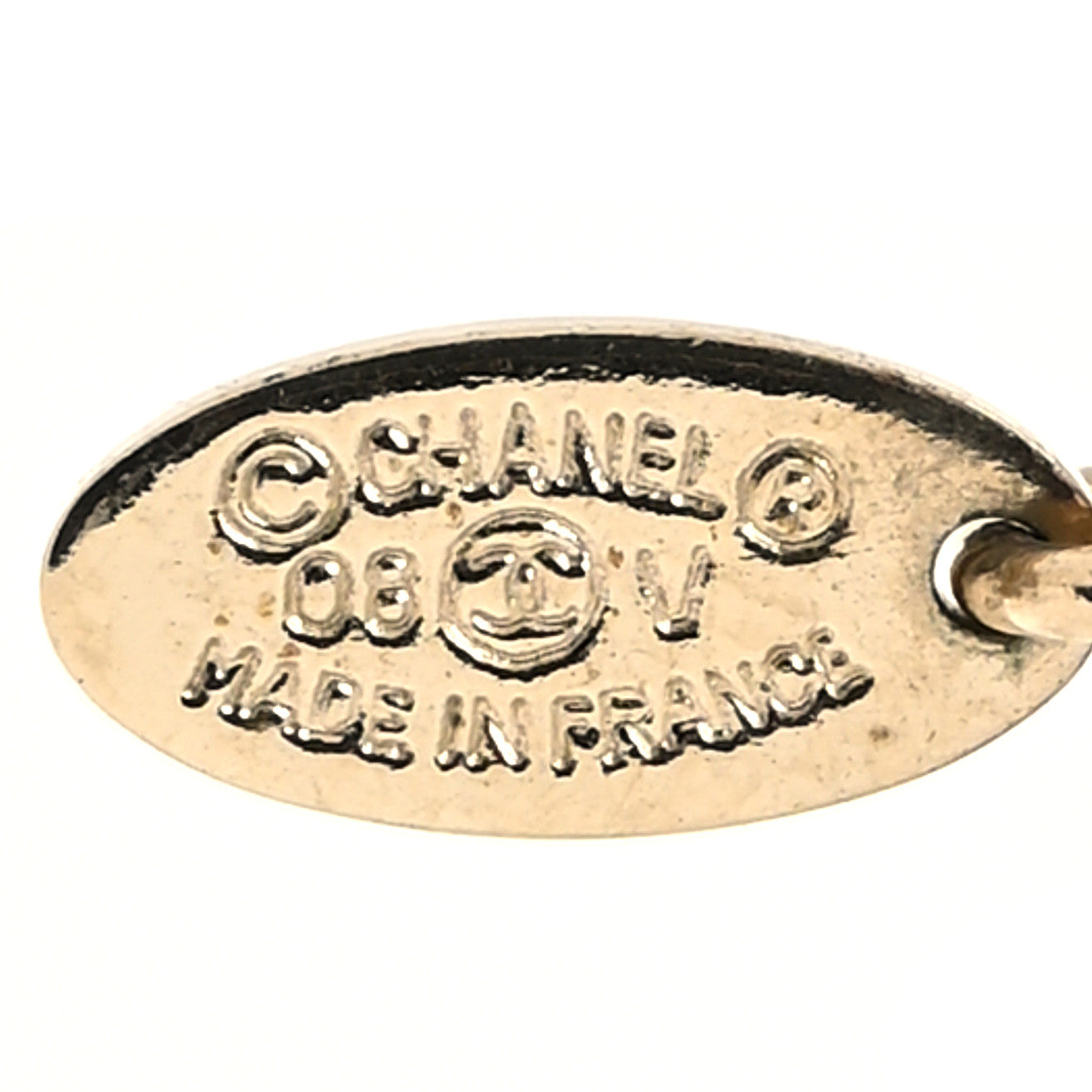 Crystal Pearl CC Long Necklace Silver