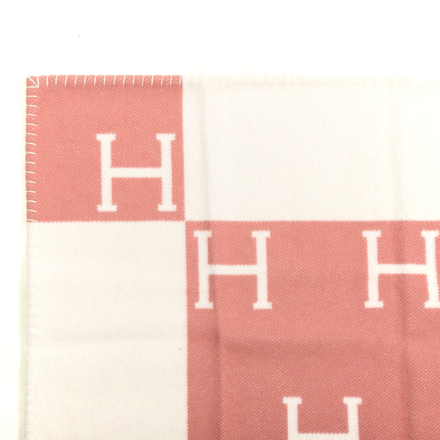 Wool Cashmere Avalon Baby Blanket Rose Airelle White