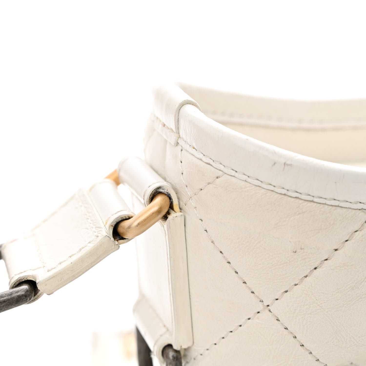 Chanel Aged Calfskin Quilted Small Gabrielle Hobo White 13 of 23