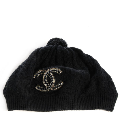 Chanel Cashmere Chain CC Beanie Black 1 of 7