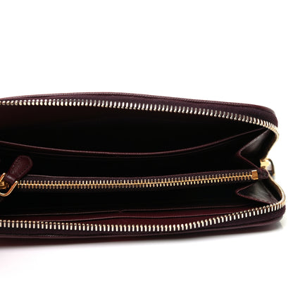 Prada Saffiano Chevron Zip Around Wallet Rubino 5 of 8