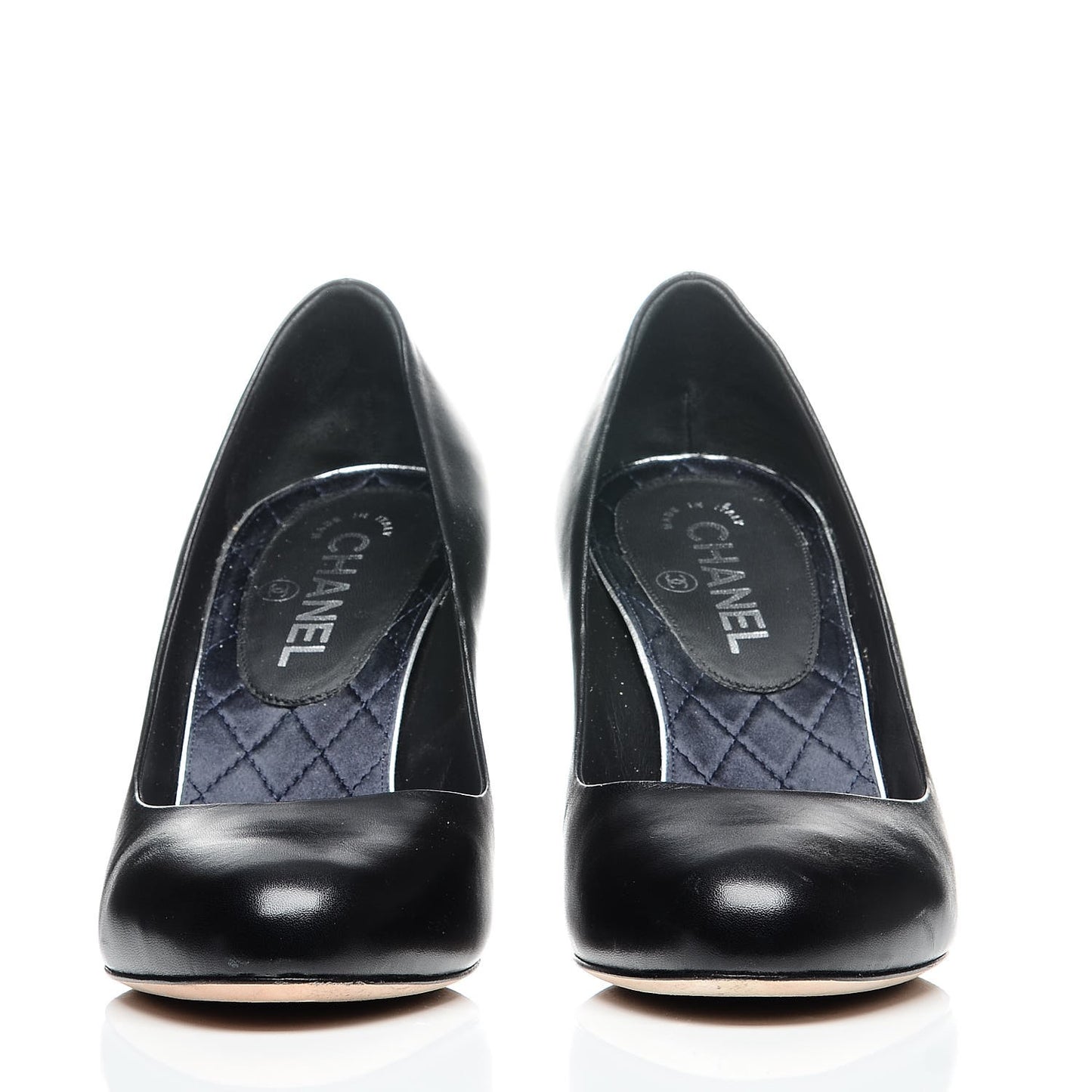 Lambskin Crystal CC Pumps 39 Black