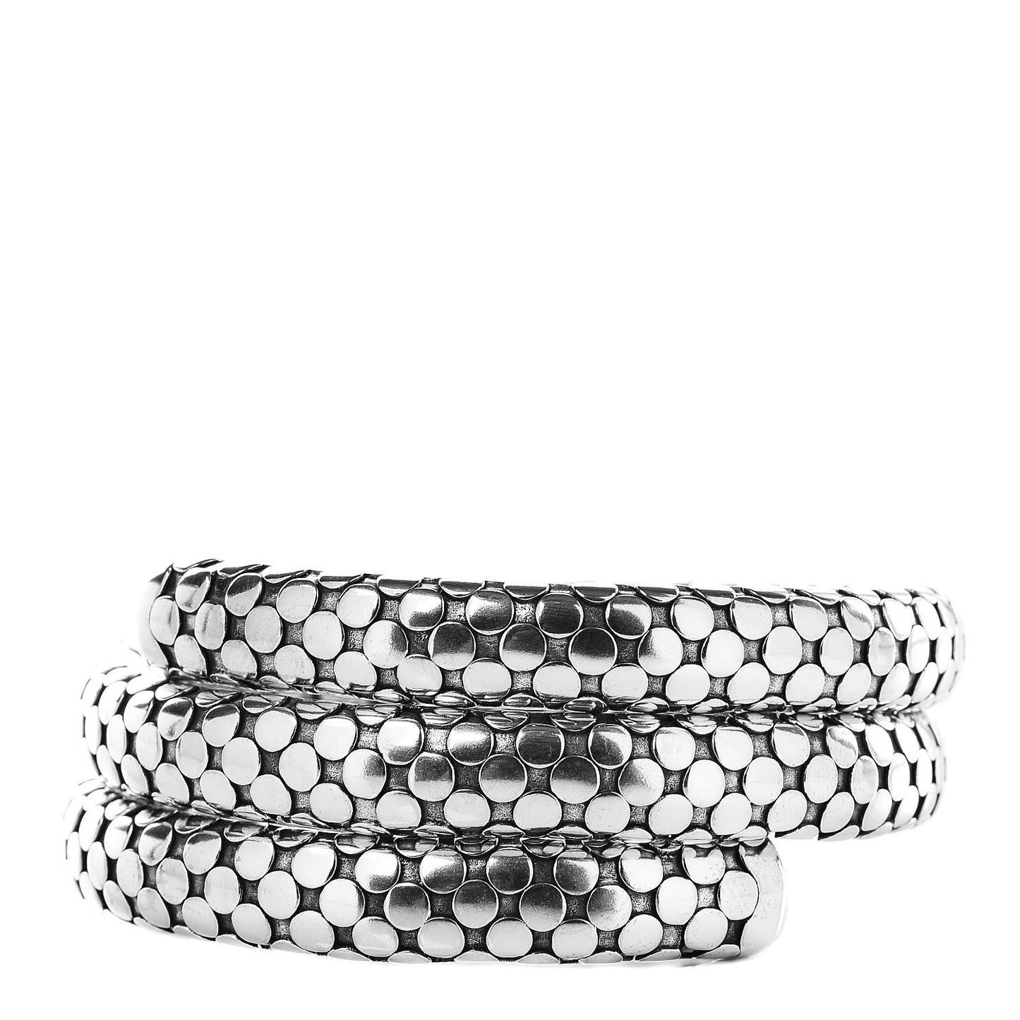 Sterling Silver Dot Double Coil Bracelet